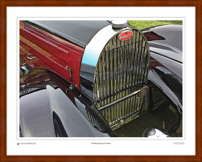 1934 Bugatti Type 57 Stelvio / CPA201C / Stylized Print