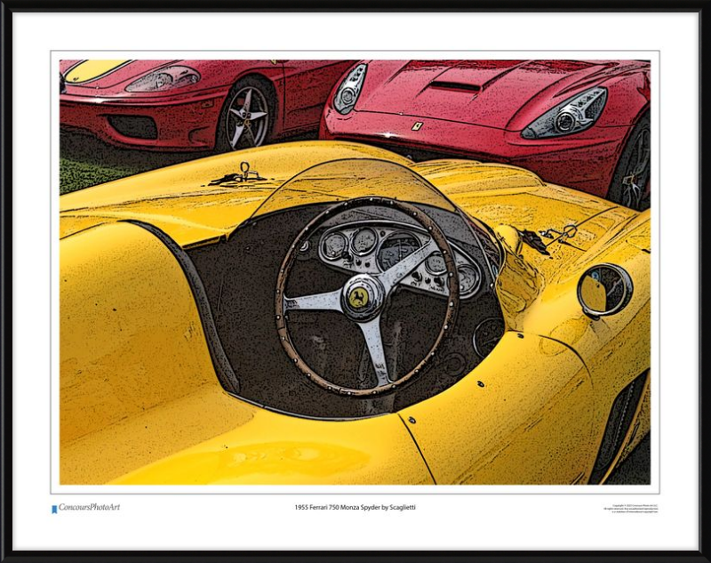 1955 Ferrari 750 Monza Spyder by Scaglietti / CPA610C / Stylized Image