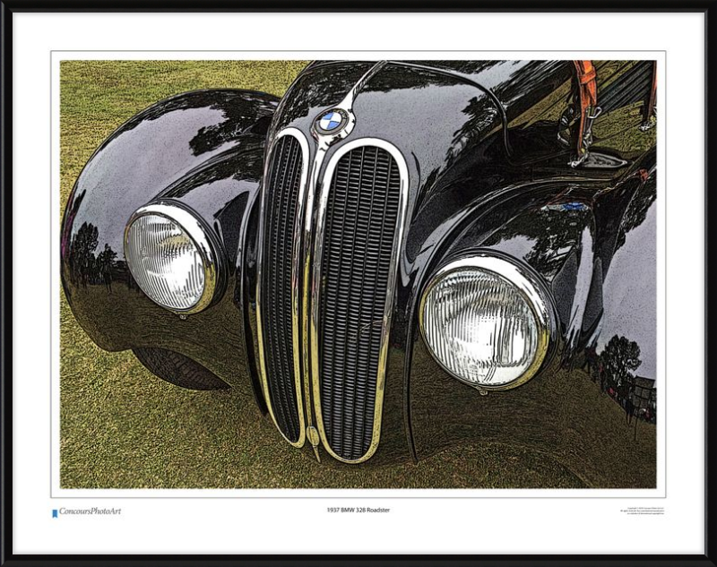 1937 BMW 328 Roadster / CPA206C / Stylized Print