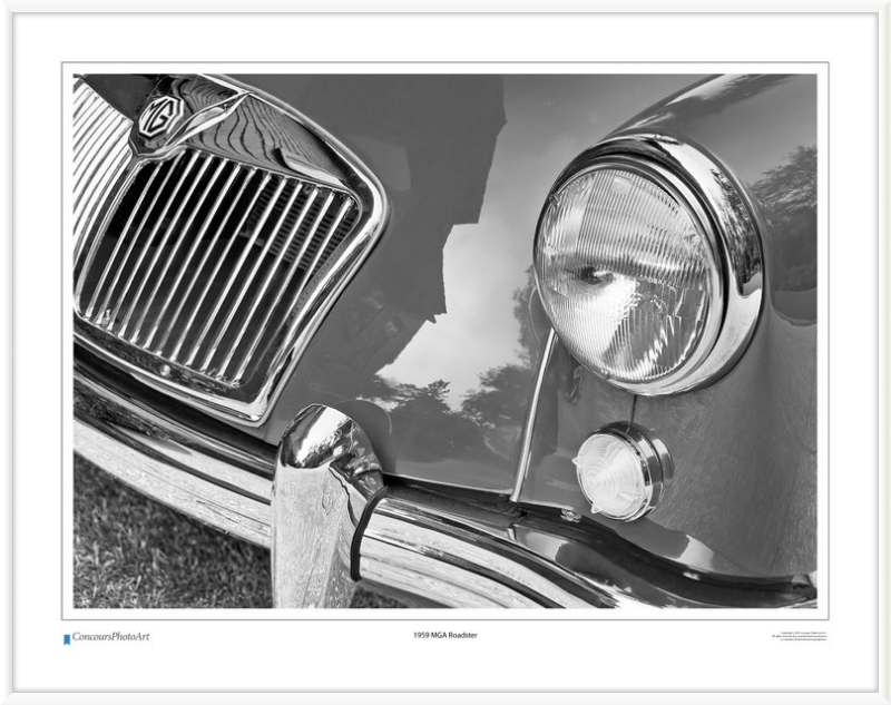 1959 MGA Roadster / CPA119B / B&W Print