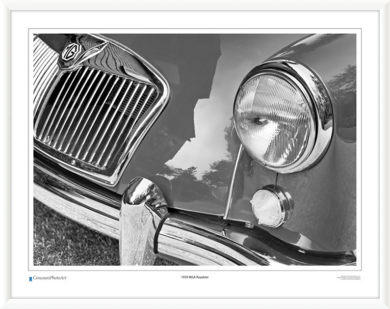 1959 MGA Roadster / CPA119B / B&W Print