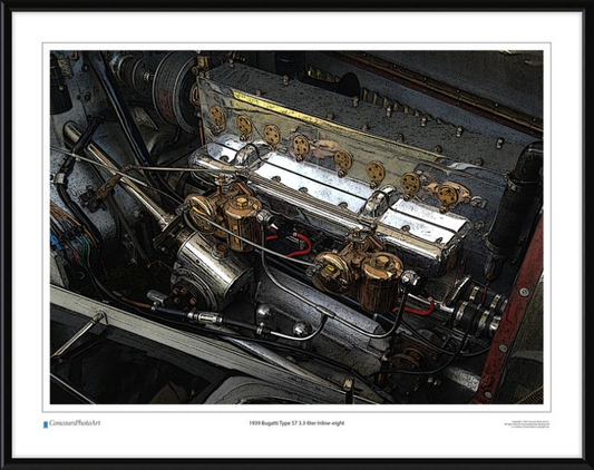 1939 Bugatti Type 57 3.3-liter Inline-eight / CPA710C / Stylized Image