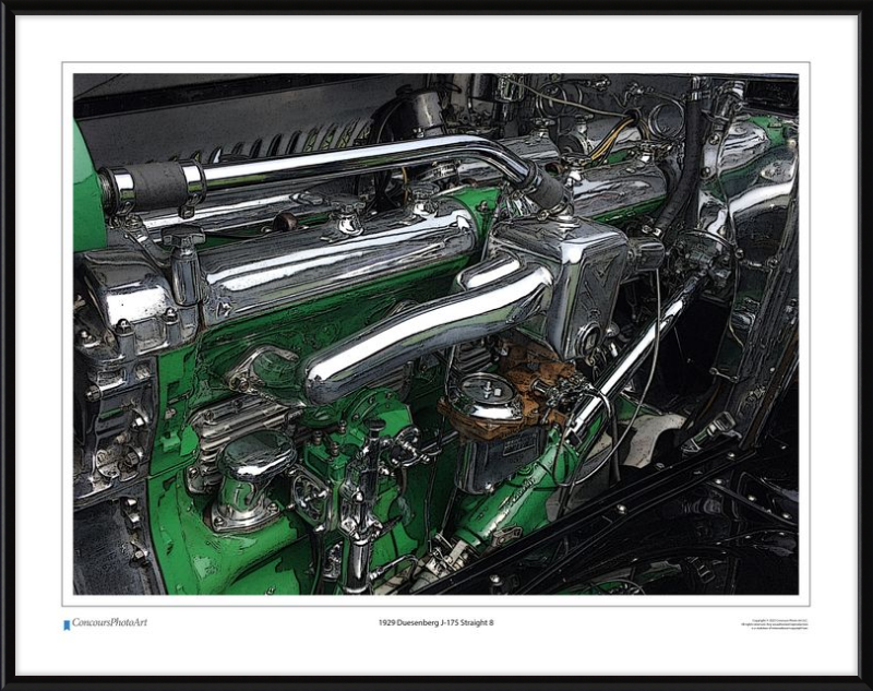 1929 Duesenberg J-175 Straight 8 / CPA703C / Stylized Print