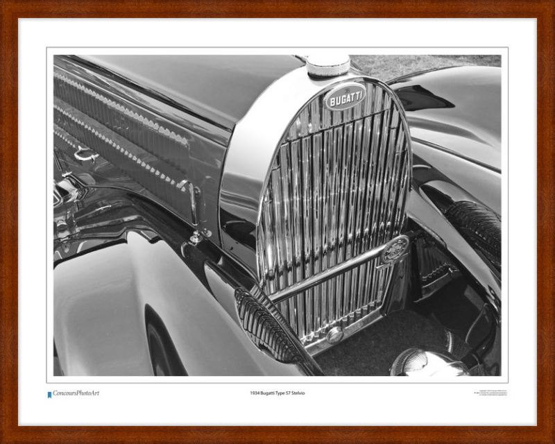 1934 Bugatti Type 57 Stelvio / CPA201B / B&W Print