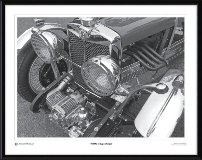 1933 MG J2 Supercharged / CPA101B / B&W Print