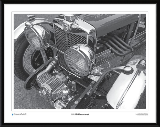 1933 MG J2 Supercharged / CPA101B / B&W Print
