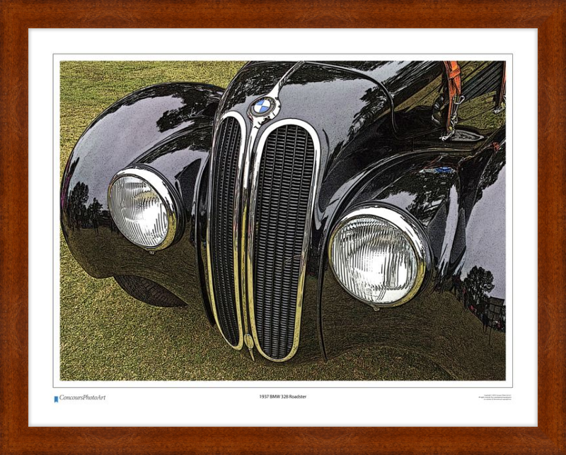 1937 BMW 328 Roadster / CPA206C / Stylized Print