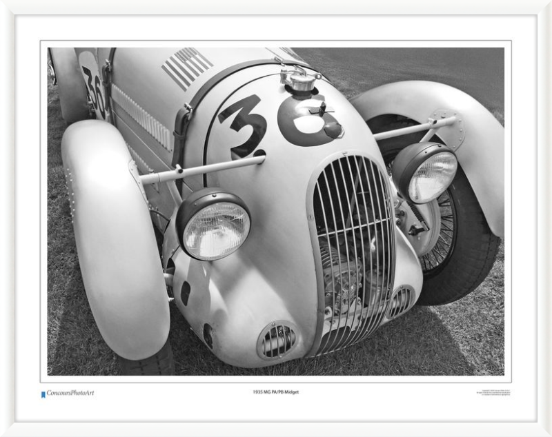 1935 MG PA/PB Midget / CPA410B / B&W Print