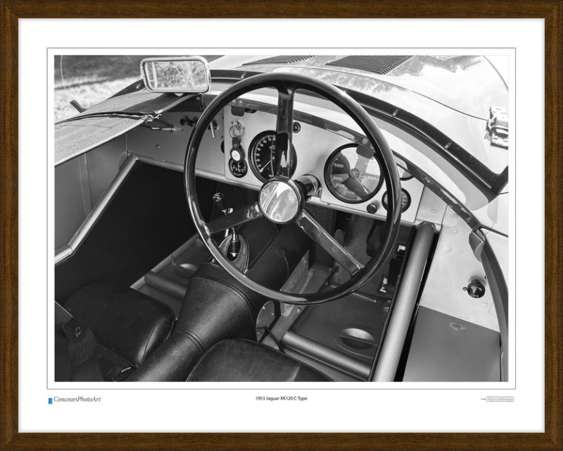 1953 Jaguar XK120 C-Type / CPA615B / B&W Print
