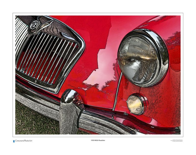1959 MGA Roadster / CPA119C / Stylized Print