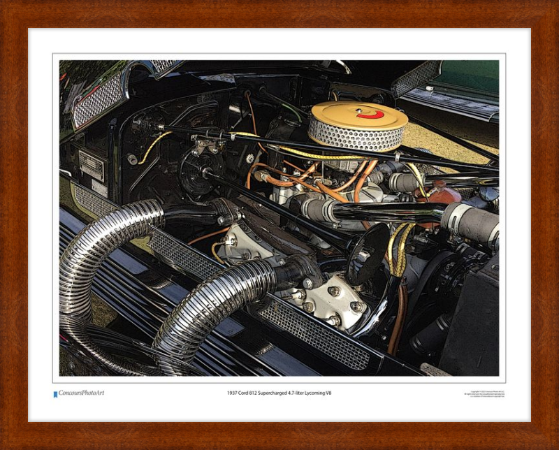1937 Cord 812 Supercharged 4.7-liter Lycoming V8 / CPA709C / Stylized Print