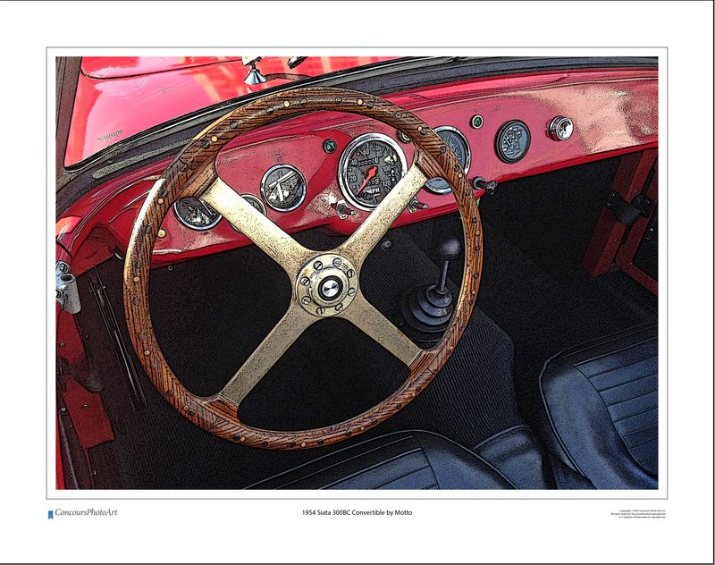1954 Siata 300BC Convertible by Motto / CPA611C / Stylized Image