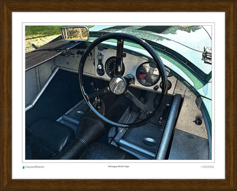 1953 Jaguar XK120 C-Type / CPA615C / Stylized Print