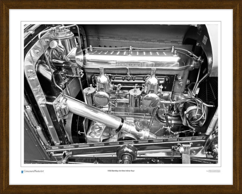 1930 Bentley 4.4-litre Inline-four / CPA713B / B&W Print