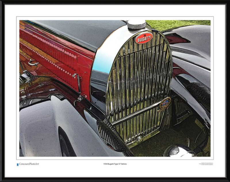 1934 Bugatti Type 57 Stelvio / CPA201C / Stylized Print
