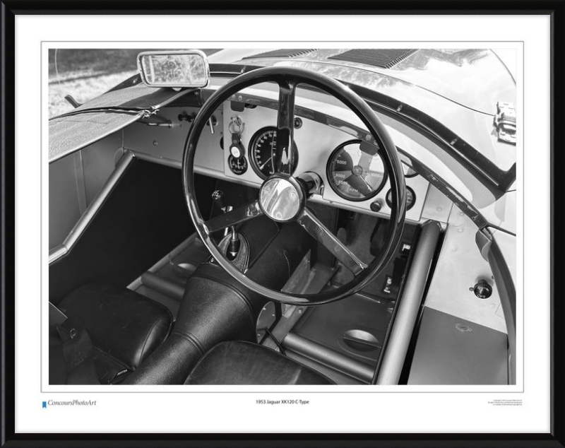 1953 Jaguar XK120 C-Type / CPA615B / B&W Print