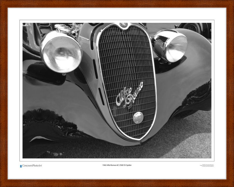 1942 Alfa Romeo 6C 2500 SS Spider / CPA216B / B&W Print