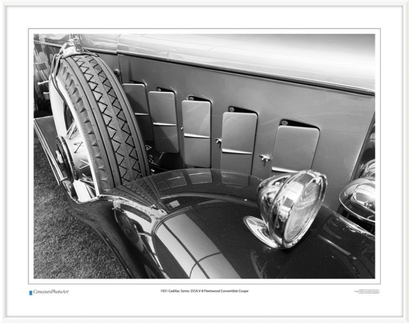 1931 Cadillac Series 355A V-8 Fleetwood Convertible Coupe / CPA323B / B&W Print