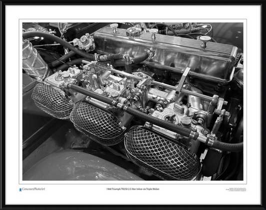 1968 Triumph TR250 2.5-liter Inline-six Triple Weber / CPA707B / Black and White