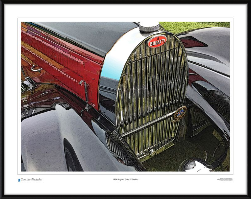 1934 Bugatti Type 57 Stelvio / CPA201C / Stylized Print