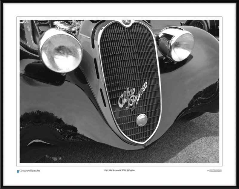 1942 Alfa Romeo 6C 2500 SS Spider / CPA216B / B&W Print
