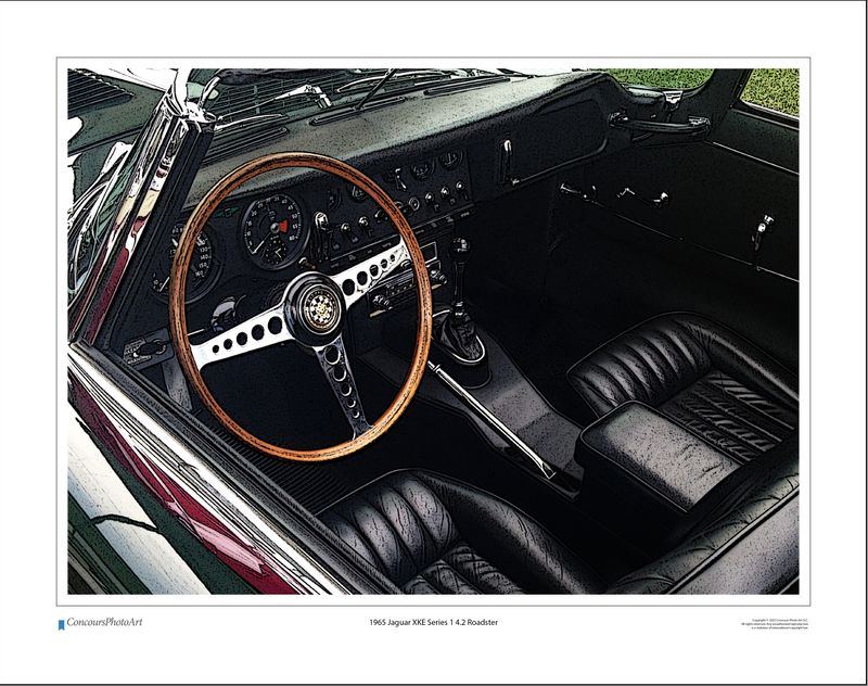 1965 Jaguar XKE Series 1 4.2 Roadster / CPA605C / Stylized Image