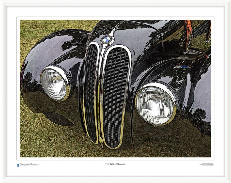 1937 BMW 328 Roadster / CPA206C / Stylized Print