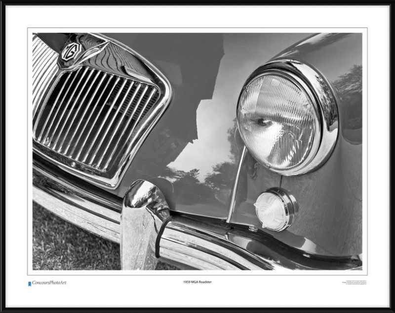 1959 MGA Roadster / CPA119B / B&W Print