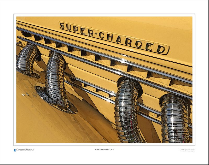 1938 Auburn 851 S/C 5 / CPA306C / Stylized Image