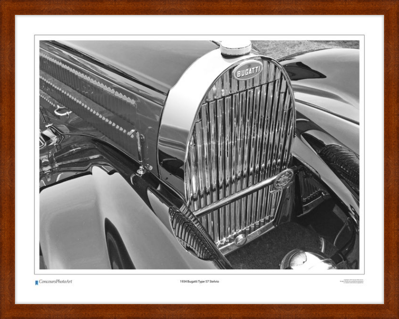 1934 Bugatti Type 57 Stelvio / CPA201B / B&W Print