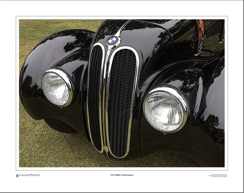 1937 BMW 328 Roadster / CPA206C / Stylized Image