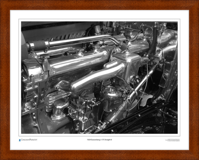 1929 Duesenberg J-175 Straight 8 / CPA703B / B&W Print