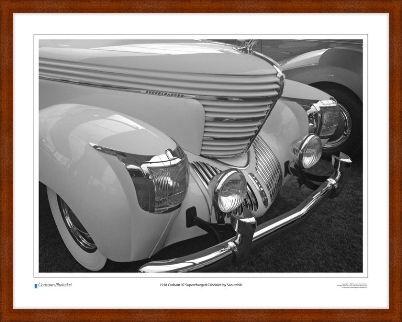 1938 Graham 97 Supercharged Cabriolet by Saoutchik / CPA307B / Black and White
