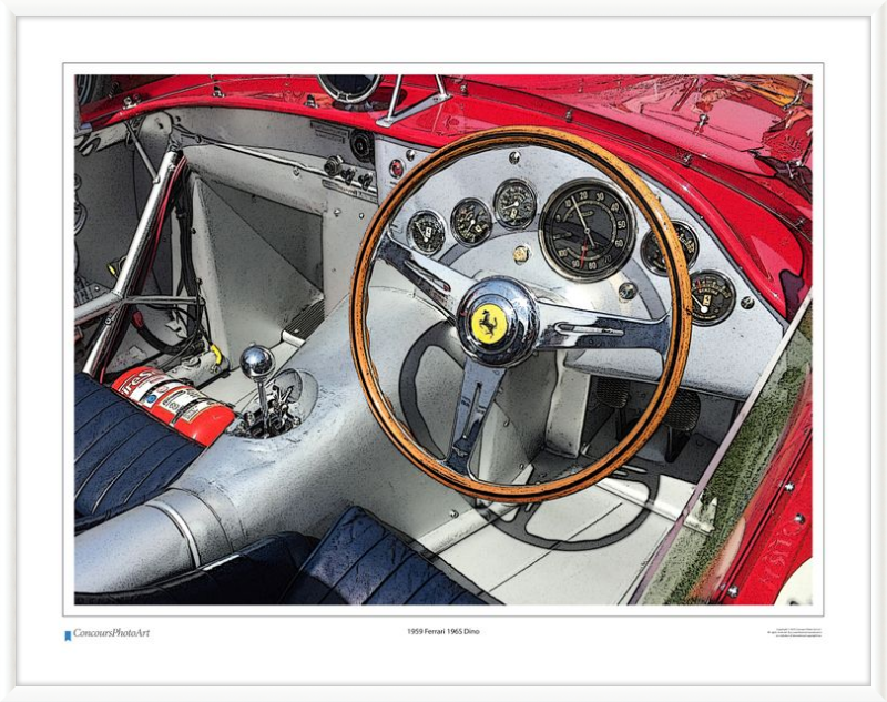 1959 Ferrari 196S Dino / CPA604C / Stylized Print