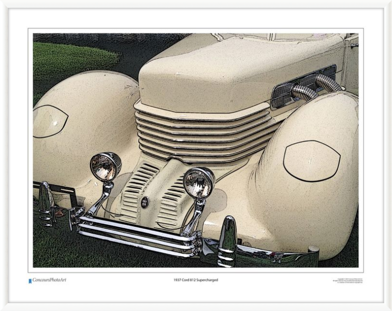 1937 Cord 812 Supercharged / CPA309C / Stylized Image