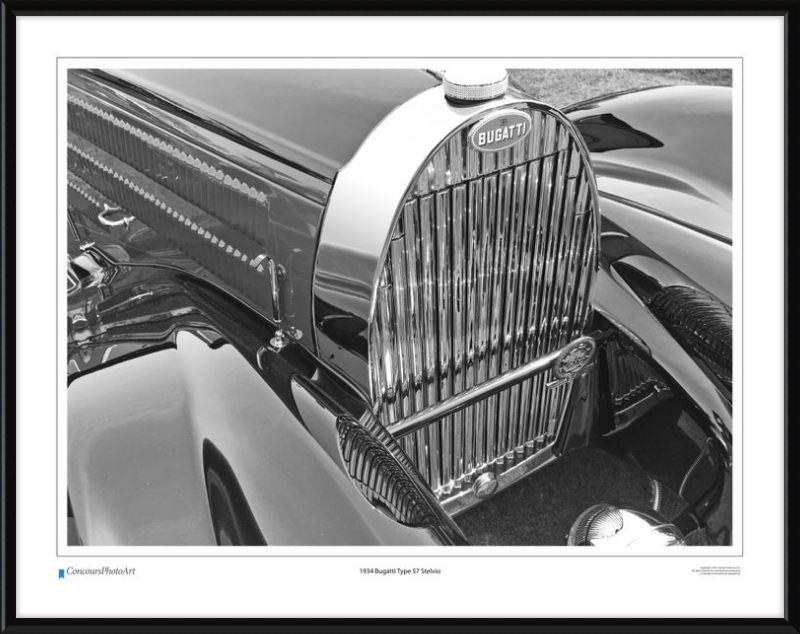 1934 Bugatti Type 57 Stelvio / CPA201B / B&W Print