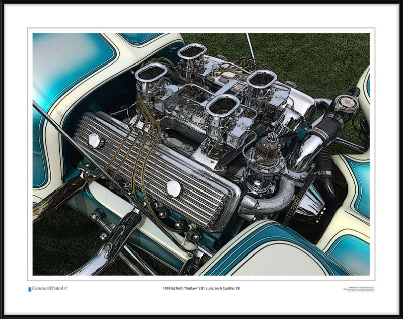 1959 Ed Roth “Outlaw” 331 cubic inch Cadillac V8 / CPA706C / Stylized Image
