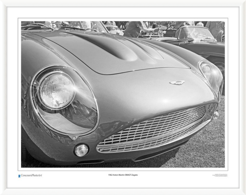 1962 Aston Martin DB4GT Zagato / CPA121B / B&W Print