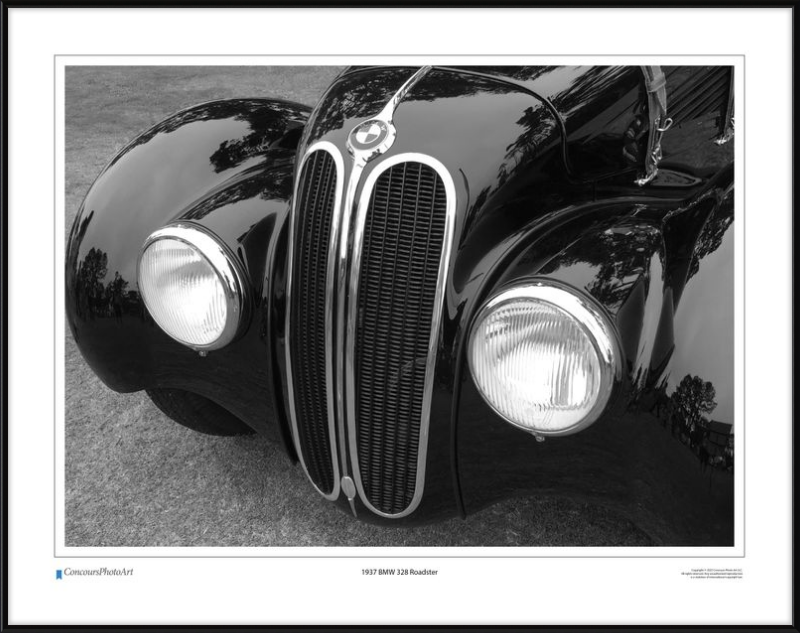 1937 BMW 328 Roadster / CPA206B / Black and White