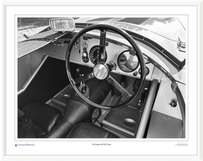 1953 Jaguar XK120 C-Type / CPA615B / B&W Print