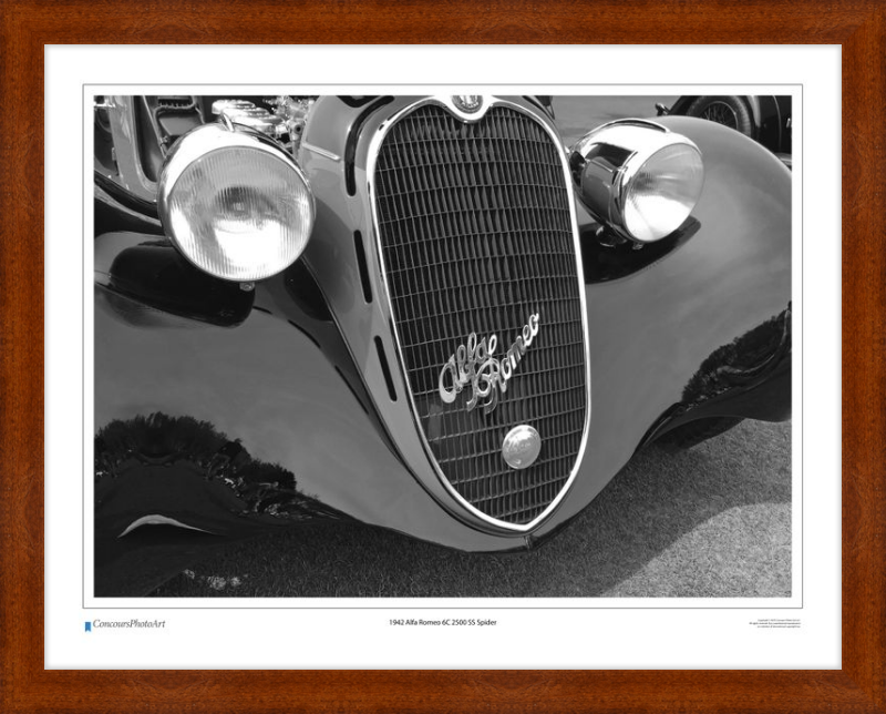 1942 Alfa Romeo 6C 2500 SS Spider / CPA216B / B&W Print