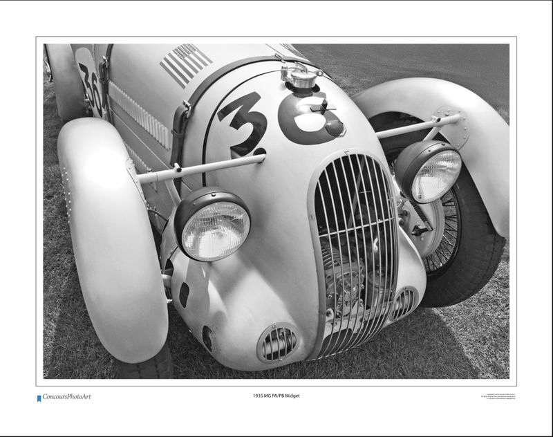 1935 MG PA/PB Midget / CPA410B / B&W Print