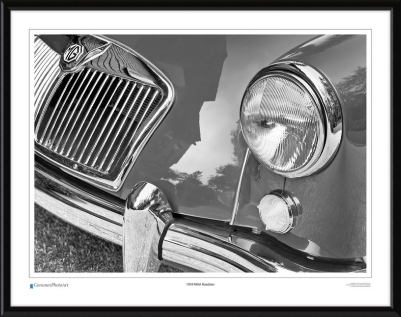 1959 MGA Roadster / CPA119B / B&W Print