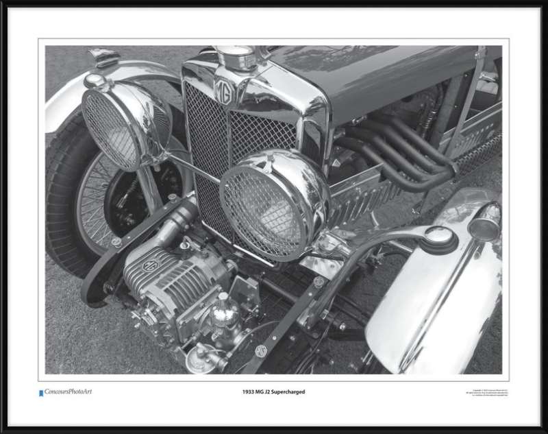 1933 MG J2 Supercharged / CPA101B / B&W Print