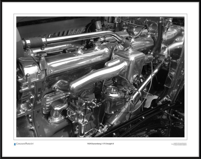 1929 Duesenberg J-175 Straight 8 / CPA703B / B&W Print