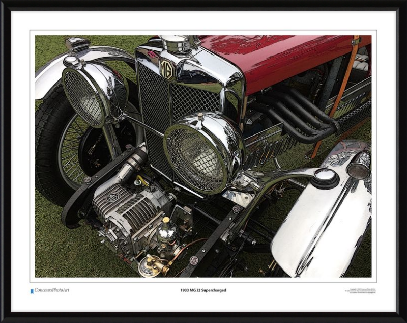 1933 MG J2 Supercharged / CPA101C / Stylized Print