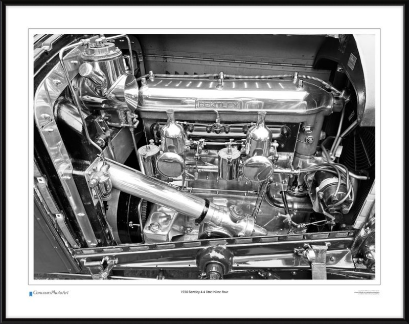 1930 Bentley 4.4-litre Inline-four / CPA713B / B&W Print