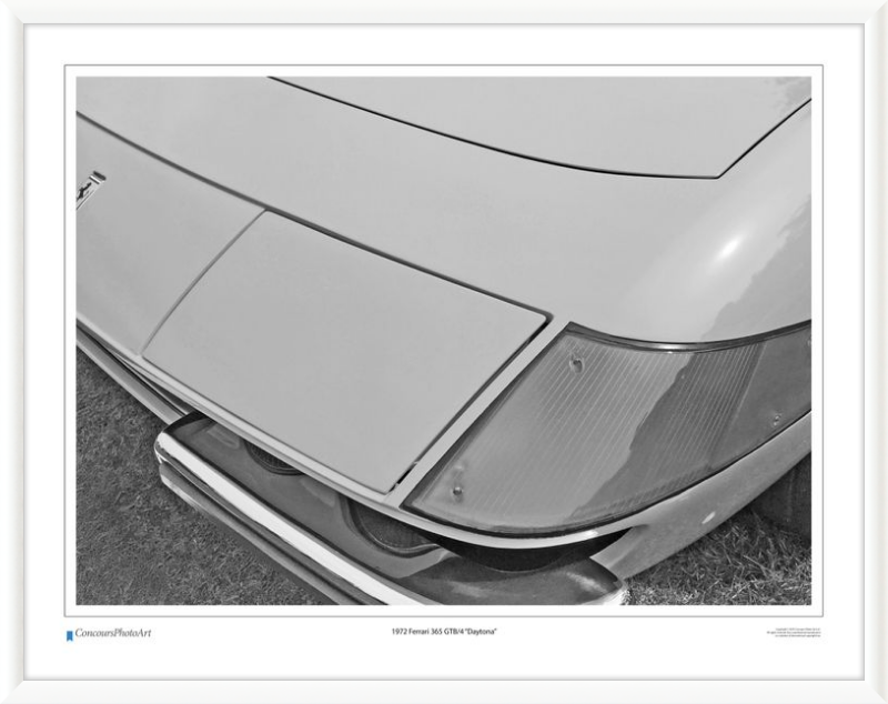 1972 Ferrari 365 GTB/4 “Daytona” / CPA205B / B&W Print