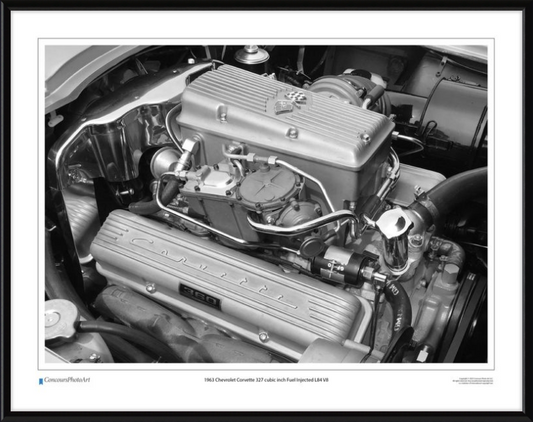 1963 Chevrolet Corvette 327 cubic inch Fuel Injected L84 V8 / CPA708B / Black and White