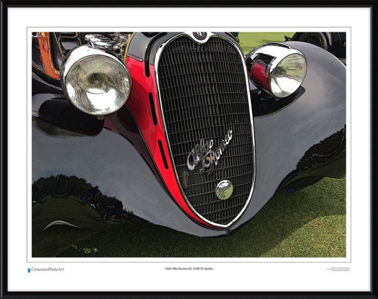 1942 Alfa Romeo 6C 2500 SS Spider / CPA216C / Stylized Print